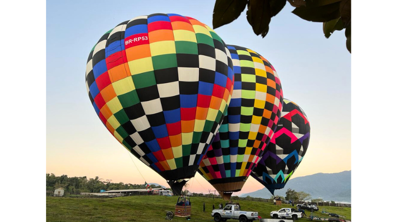 Balões preparando para pegar voo em Nova Veneza na RDM
