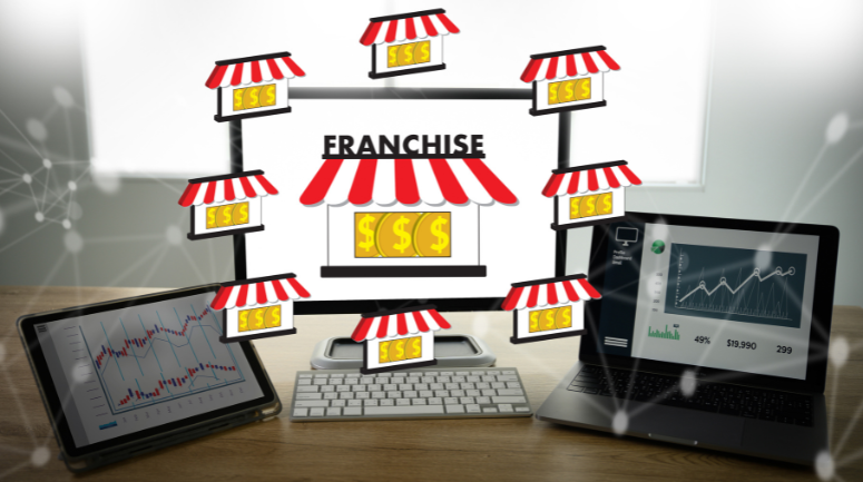 desenho de um esquema de franquia